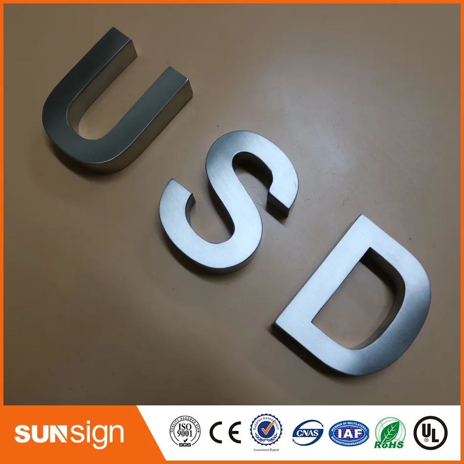 Custom outdoor anti rust 3d letter signs stainless sign