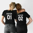 Женская модная летняя футболка для лучших друзей сестра 01 сестра 02 сестра 03 футболка с коротким рукавом сестра наряд