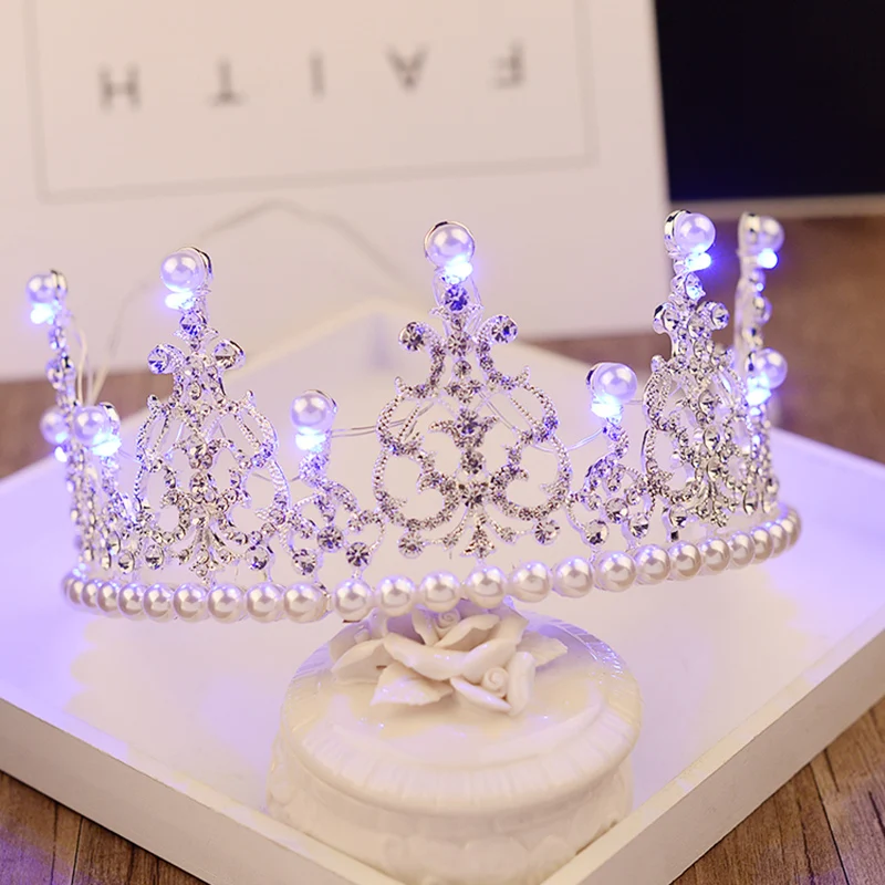 2018 Европейская жемчужная тиара Стразы Королевская корона для женщин украшения