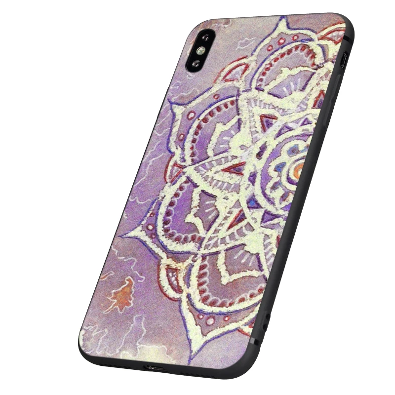 Черный чехол из ТПУ для iphone 5 5s se 6 6s 7 8 plus x 10 силиконовый XR XS 11 pro MAX с цветочным