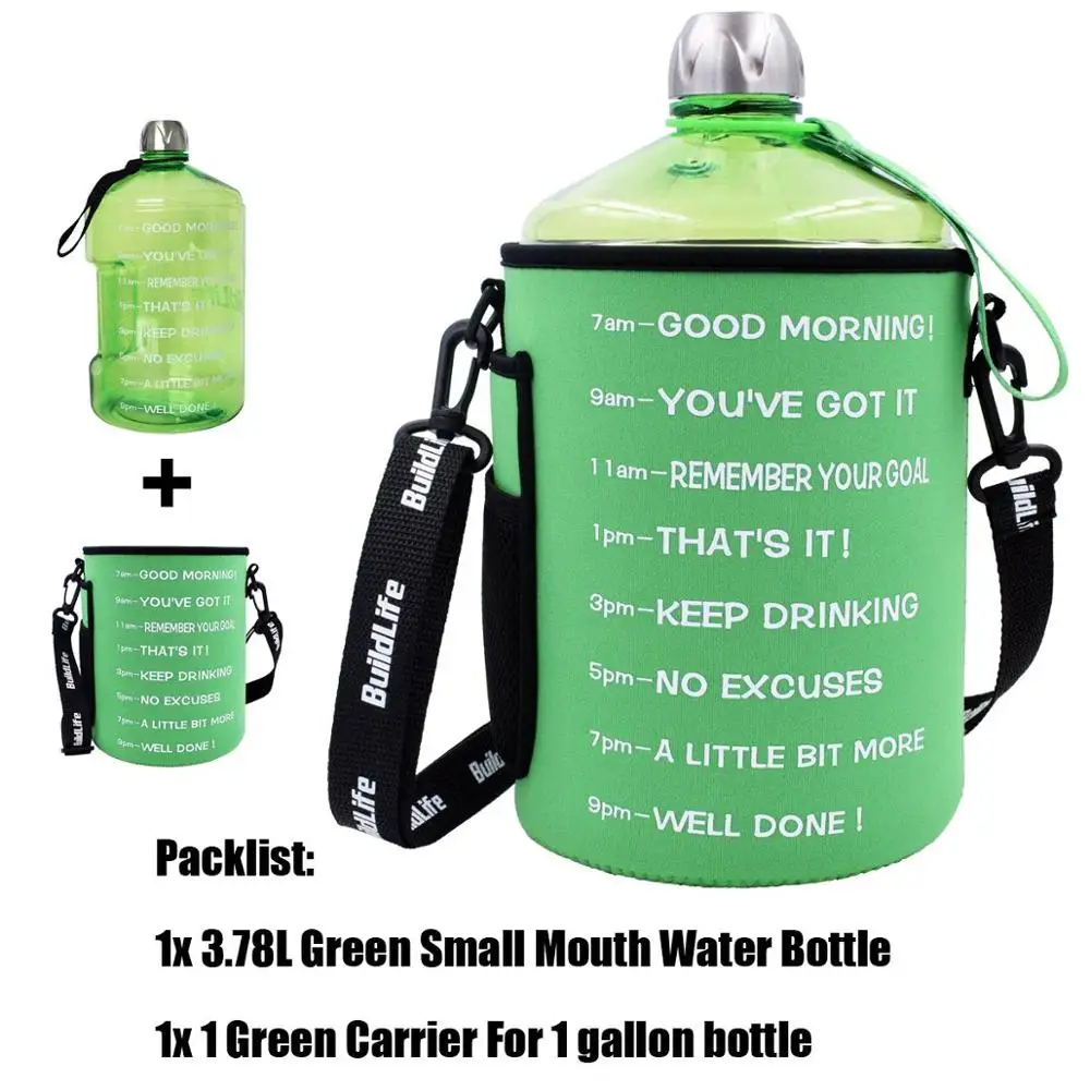 Green Pack w Bottle Buildlife 128 унций держатель бутылки для воды ткань для дайвинга сумка с плечевым ремнем и ремешком для рук встроенный кошелек с карманом для мобильного телефона - Цвет: Green Pack w Bottle