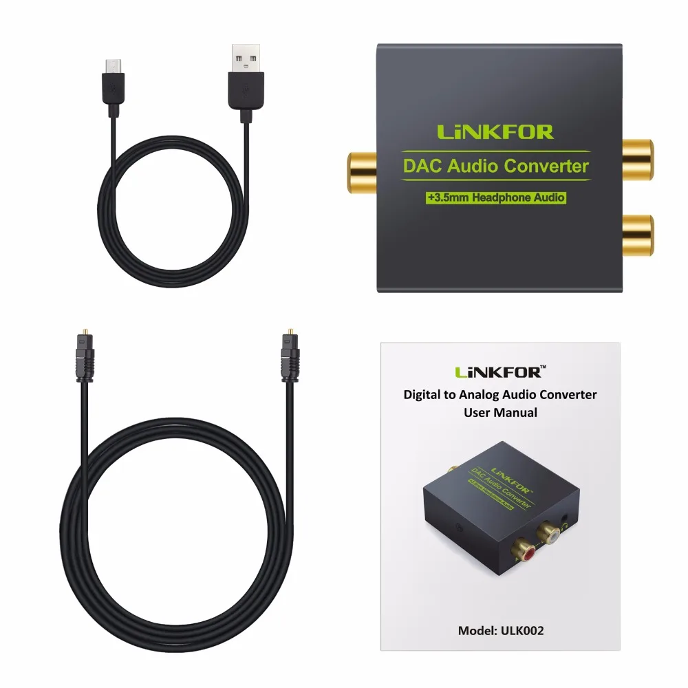 ESYNiC цифро-аналоговый аудио конвертер 2 x RCA R/L 3 5 мм Jack выход Toslink коаксиальный