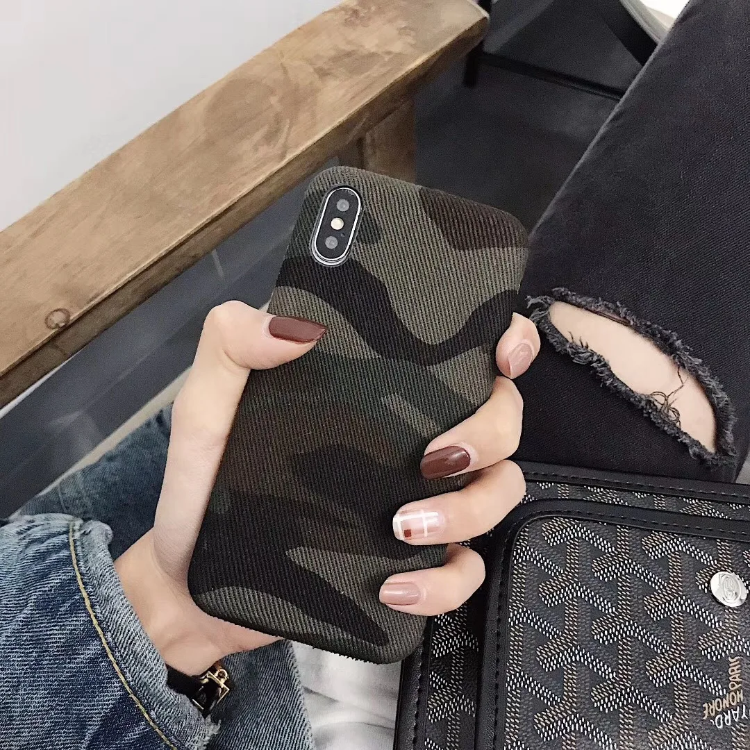 Модный Камуфляжный зеленый чехол для телефона iPhone 6 6s 7 8 Plus X Xs Max Xr тисненый