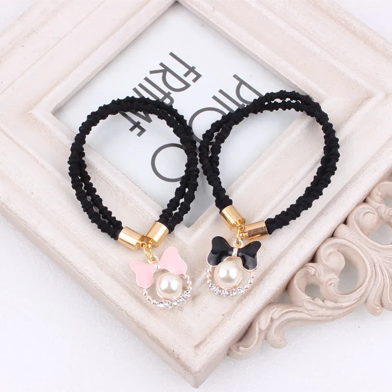 Корейская жемчужная резинка для волос кольцо с бриллиантами из овечьей шерсти