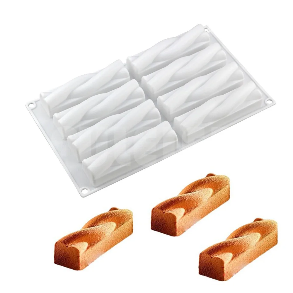 Белая антипригарная силиконовая форма для торта в форме 8 полости DIY хлебный мусс