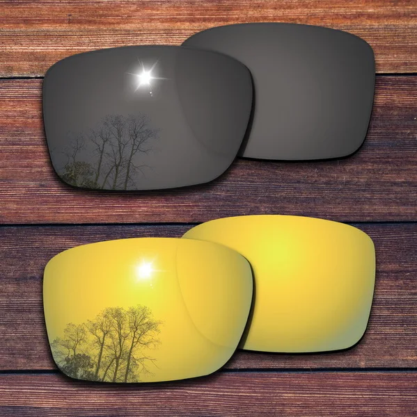Black and 24KGold OOWLIT поляризованные Сменные линзы для солнцезащитных очков-оправа для солнцезащитных очков оправа - Цвет линз: Black and 24KGold