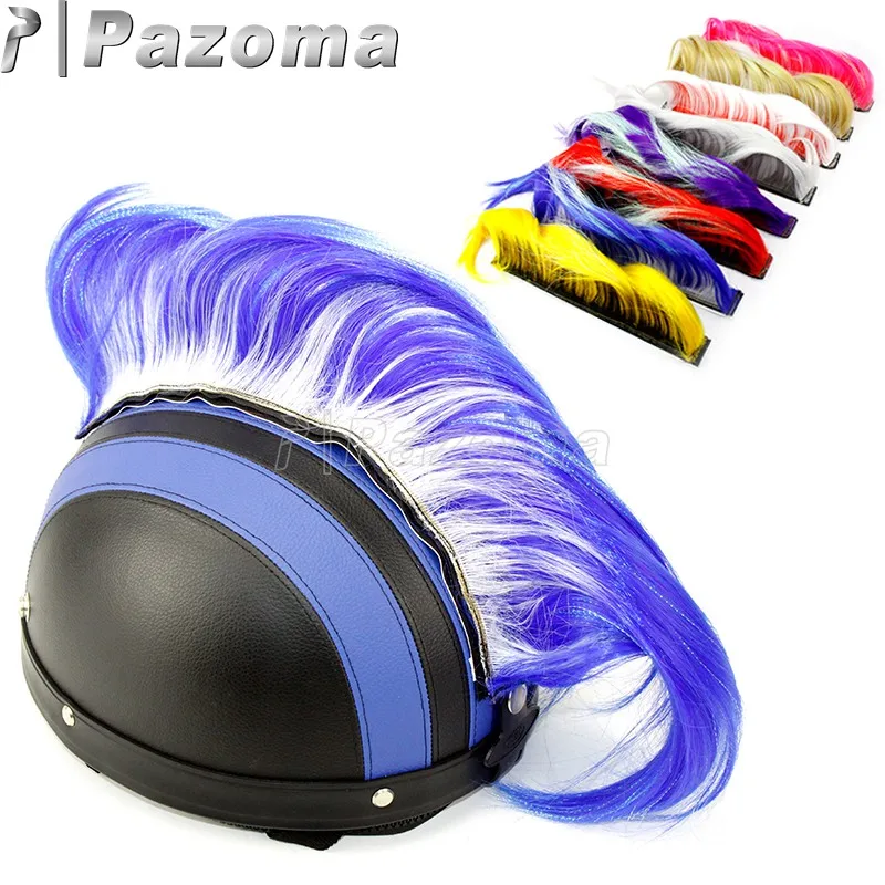Мотоциклетный шлем сине-белый парики-ироксы украшение в стиле панк съемный для - Фото №1
