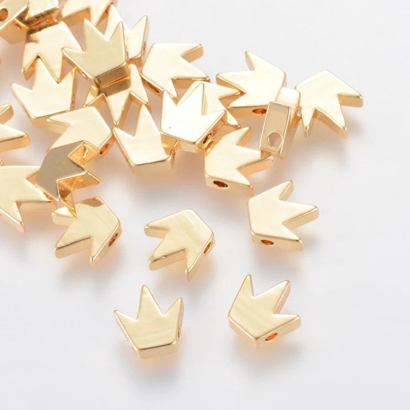 

20 pcs Brass Crown Beads Loose Spacers Bead for Jewelry Making DIY bracelet necklace accessories 8x8x3mm, Hole: 1.5mm F60