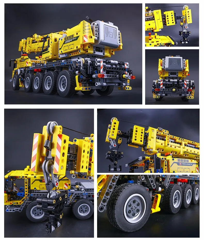 Technic Series 20004 мотор мощный мобильный кран Mk II модель автомобиля строительные блоки кирпичи совместим с 42009 набор кранов