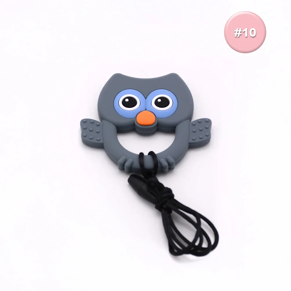 Dim Gray Happyfriends 1 шт. зубной прорезыватель для малышей Новое поступление пищевой BPA бесплатно милый мультфильм сова медсестры Прорезыватель - Цвет: Dim Gray