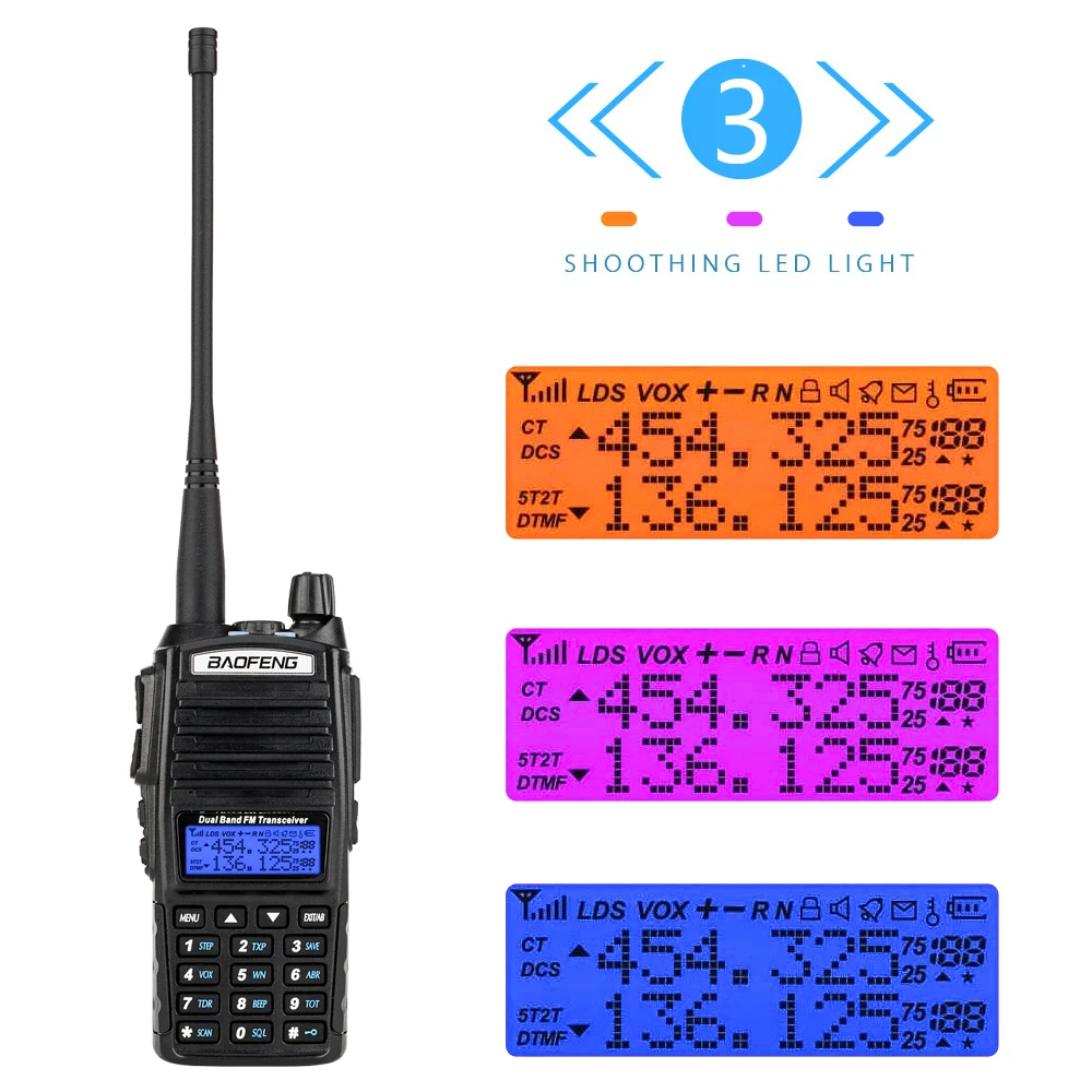 6 шт. Baofeng UV-82 рация 10 км профессиональная CB радио станция UV82 приемопередатчик 5 Вт