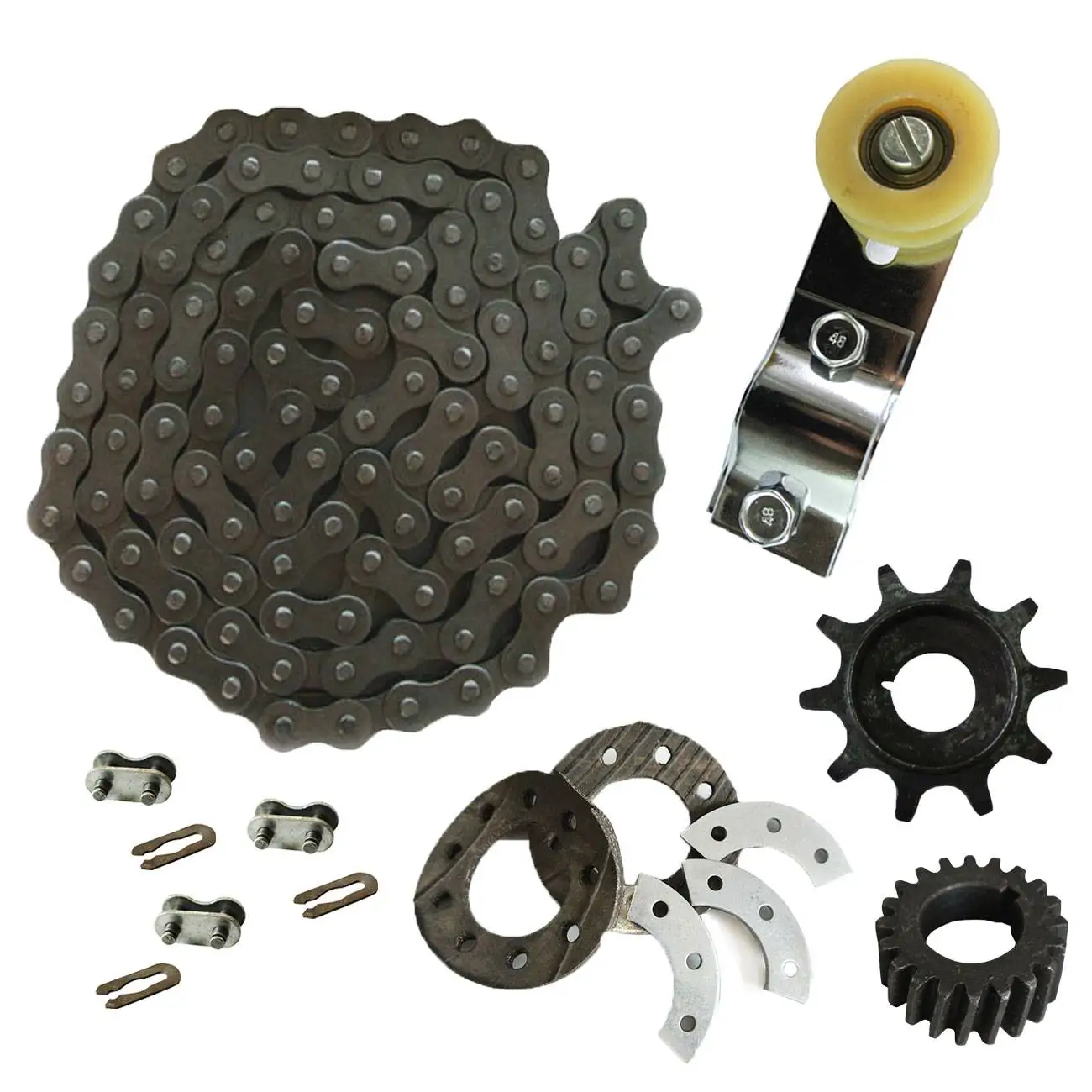 

415 Chain&Chain Tensioner&Drive Sprocket Fits 49/66/80cc Motorized Bicycle