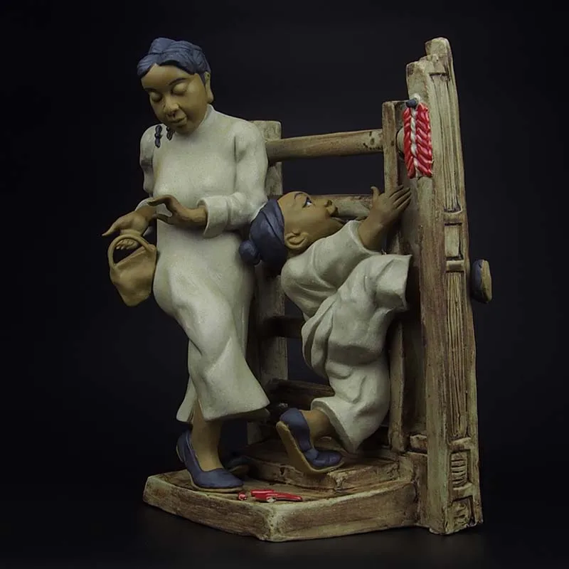 Folk Art Ceramic Traditional Chinese Daily Life Figurine Collection Vivid Handcraft for Home Decoration SYXL001 | Дом и сад