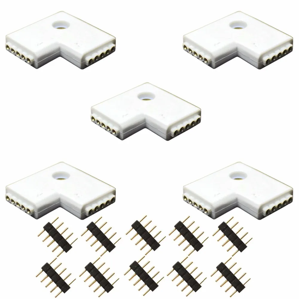 5 кратный SMD5050 RGBW Светодиодная лента L образный угловой разъем Гибкая меняющая