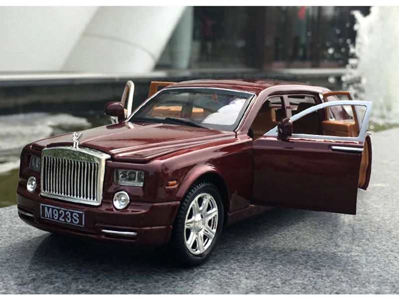 1:24 Rolls Royce Phantom Alloy Pull Back автомобиль литье под давлением модель звук и свет детская