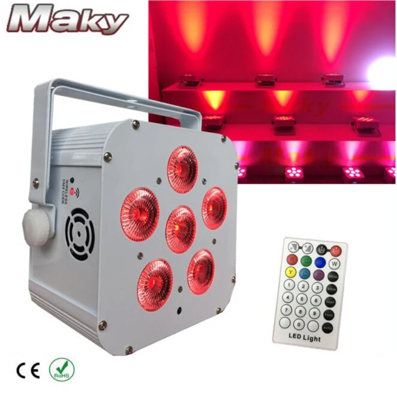 10 X LOT Led uplighter 6x18w RGBWA UV 6IN1 led cube light battery operated par can wireless dmx dj lighting | Лампы и освещение