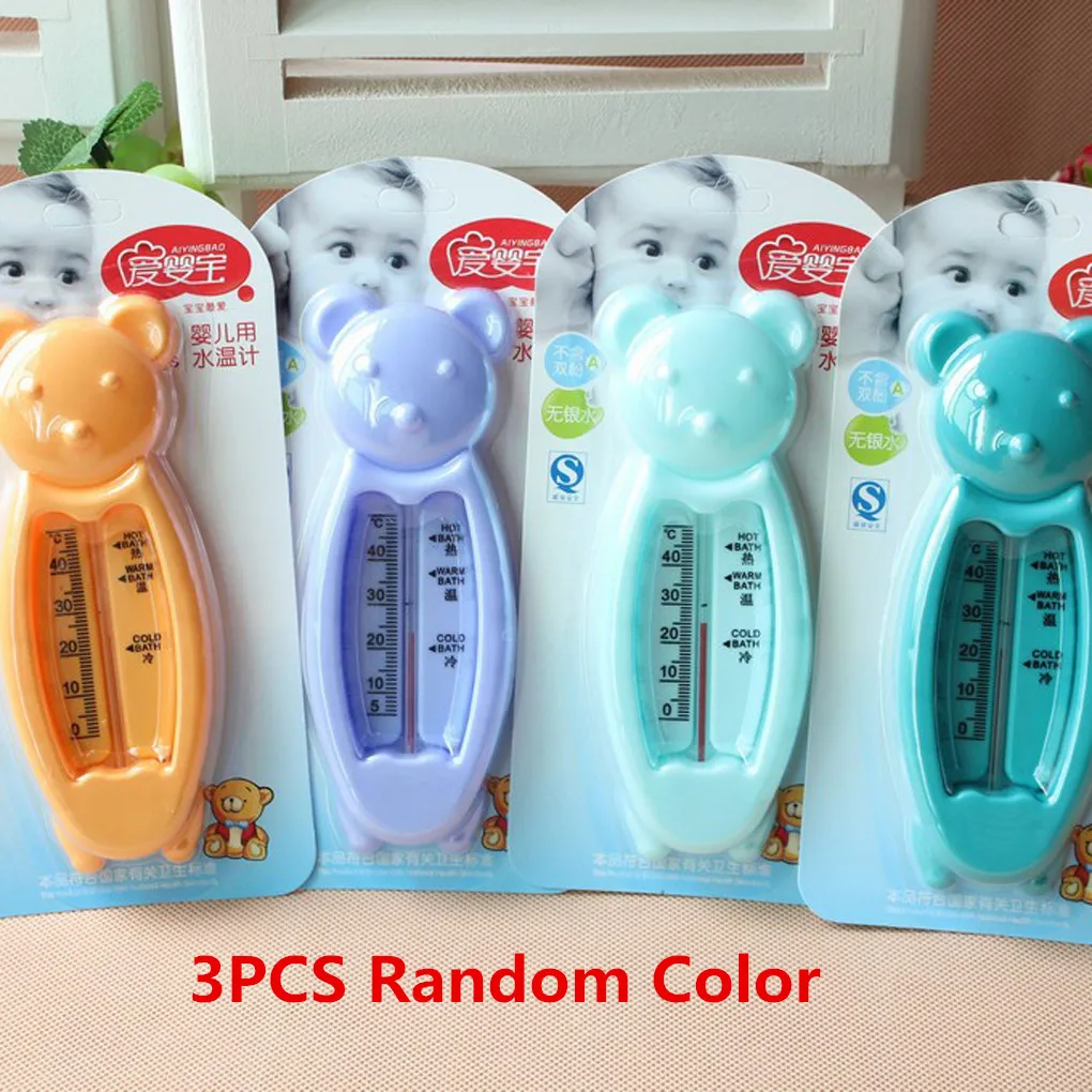 3pcs random color 1pc/2pcs/3pcs Random Color Cartoon Bear Baby Kids Bath Water Thermometer Plastic Tub Water Sensor Thermometer - Цвет: 3pcs random color