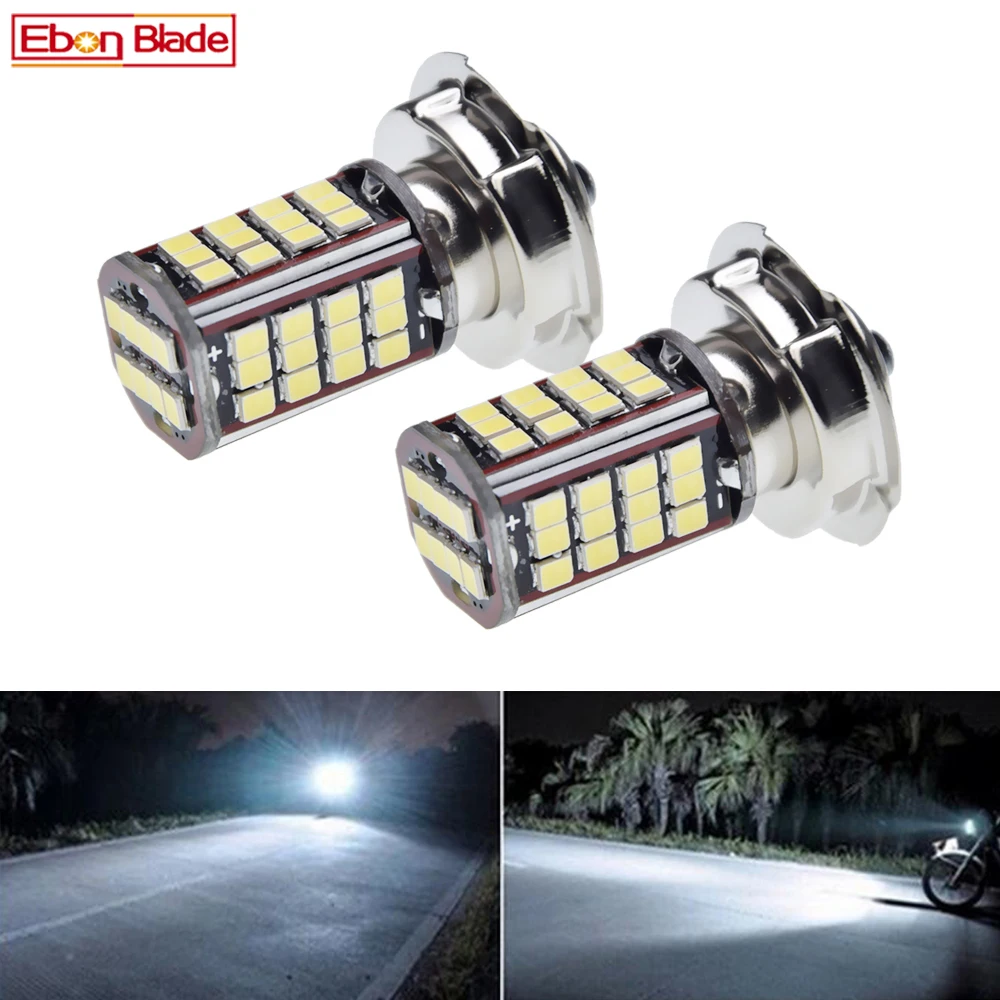 2 шт., светодиодный фонарь для мотоцикла P26S 2835 56SMD, фара для скутера, мопеда, белый, 6 в, 12 В, 24 В, 30 в, DC
