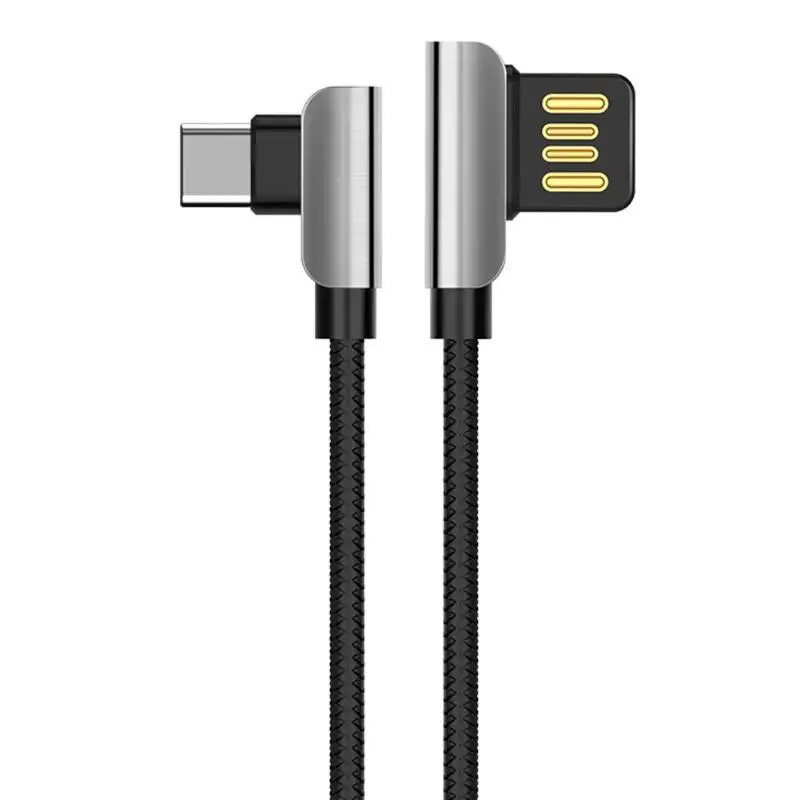 Черный HOCO U42 1,2 м Двойной Прямоугольный Micro usb кабель для зарядки и синхронизации данных для телефонов Android type-C плетеный нейлоновый зарядный кабель - Цвет: Черный