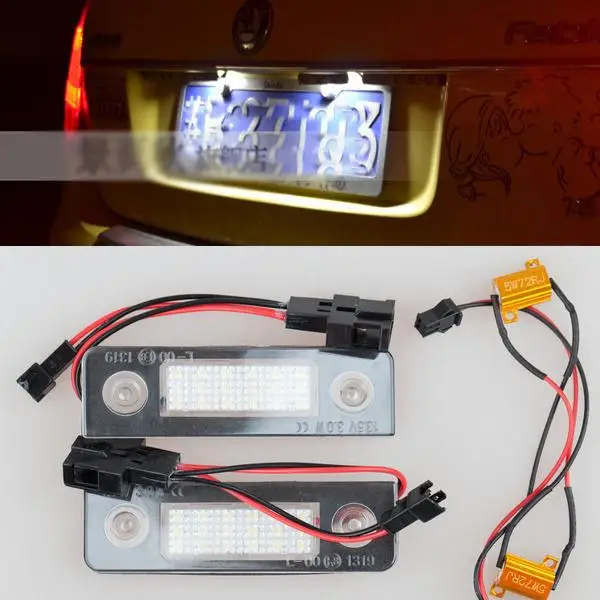 

2x Error Free LED LICENSE PLATE LIGHT For Skoda Octavia 2008+ Facelift Roomster