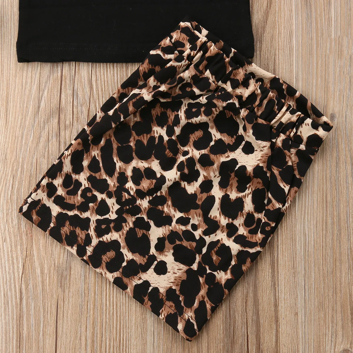 Новые летние черные топы с открытыми плечами для маленьких девочек + короткая