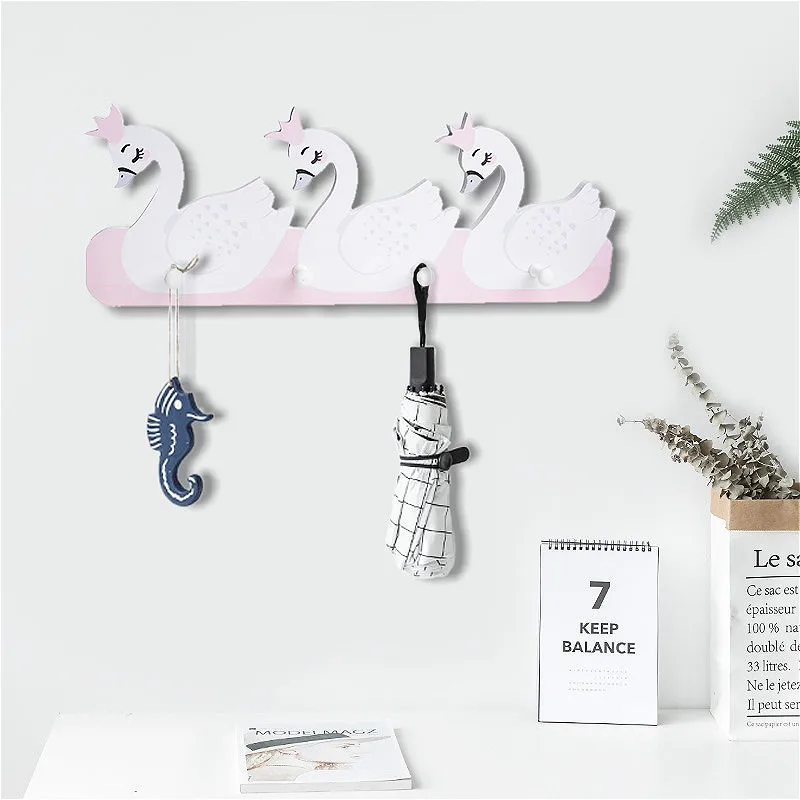 4 крючка скандинавские деревянные полки стеллаж для детской одежды настенная