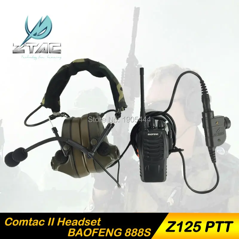 Z 041 наушник элемент Tactical Comtac II страйкбол Пейнтбол Охота TAC гарнитура с Z125 PTT kenwood