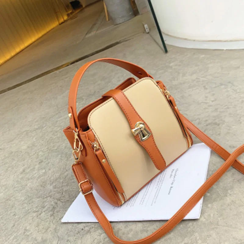 2019 новая портативная Диагональная Сумка-ведро контрастных цветов Корейская