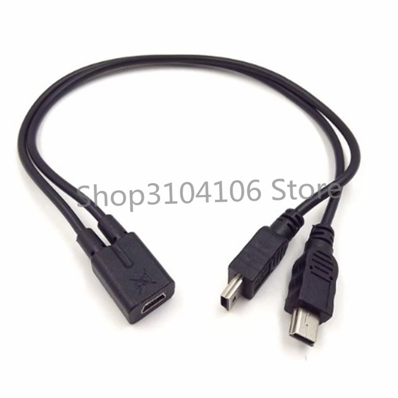 1 шт. Mini USB 2 0 Женский двойной 2x сплиттер папа Y удлинитель зарядное устройство