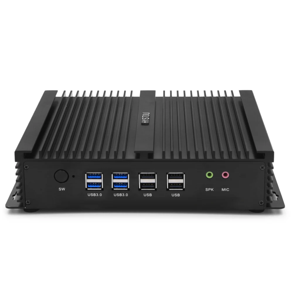 Оригинальный hystou FMP04B безвентиляторный 12 В мини ПК Core I7 4510U I5 4200U I3 4010U Intel QS77 с SATA/MSATA
