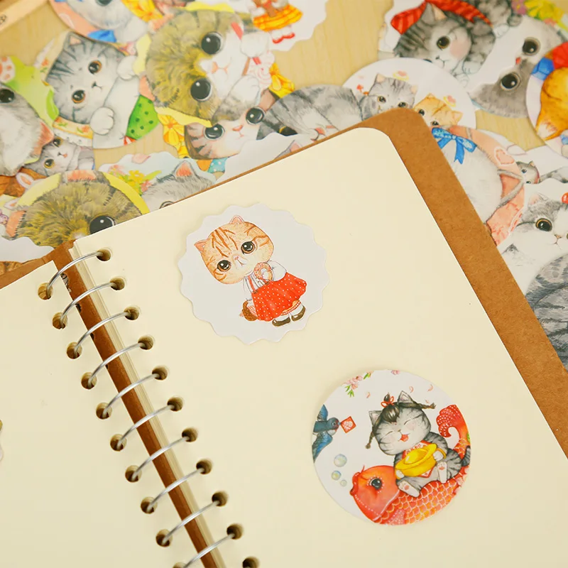 40 шт./кор. милый жирный кот Мини DIY бумаги стикер посылка DIY декоративная наклейка-стикер для дневника альбом Скрапбукинг