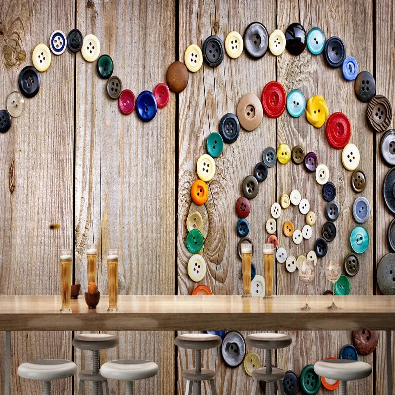 Обои для стен 3 d современный дизайн кнопка доска ресторан развлечений фон стены 3d