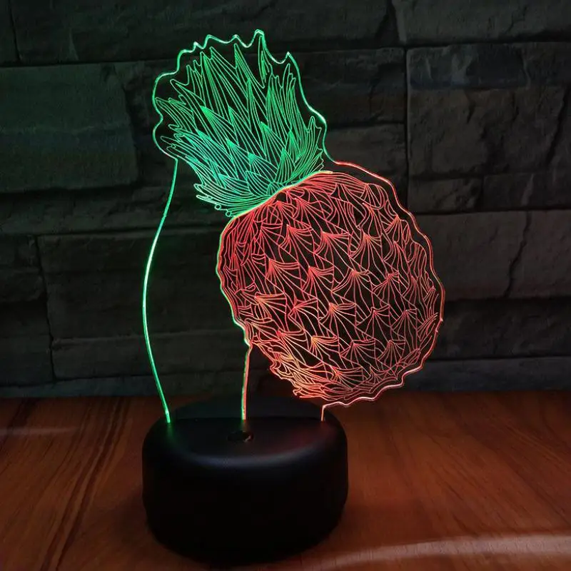 Настольная лампа pineappleecreative для спальни 7 цветов сенсорная зарядка настольная Led