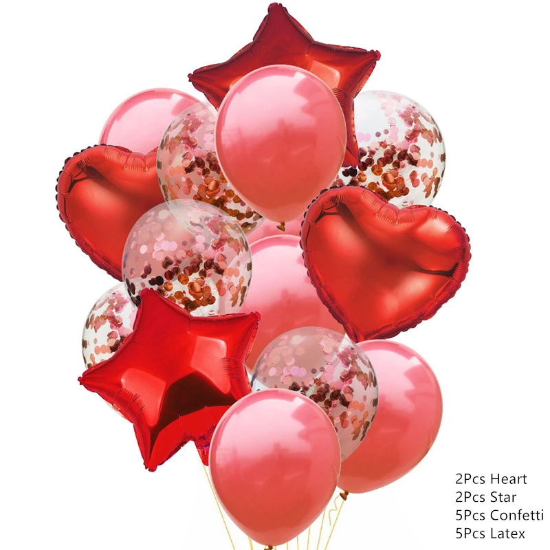 Confetti Red Модный Свадебный шар Круглые Конфетти воздушные шары с дизайном «сердце» украшения на день рождения для взрослых детей вечерние воздушный шарик - Цвет: Confetti Red