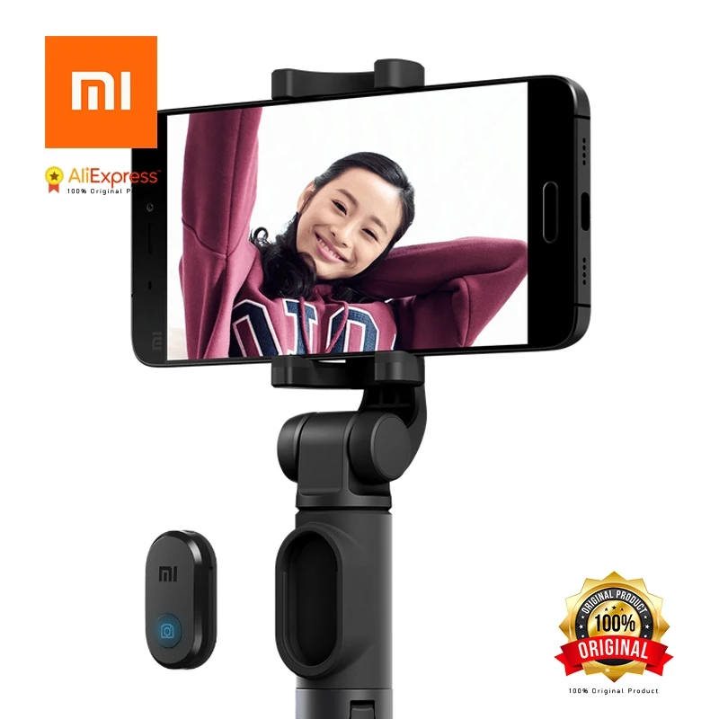 Original Xiaomi Foldable Tripod Selfie Stick Bluetooth Selfiestick With Wireless Shutter for iPhone Android | Электроника