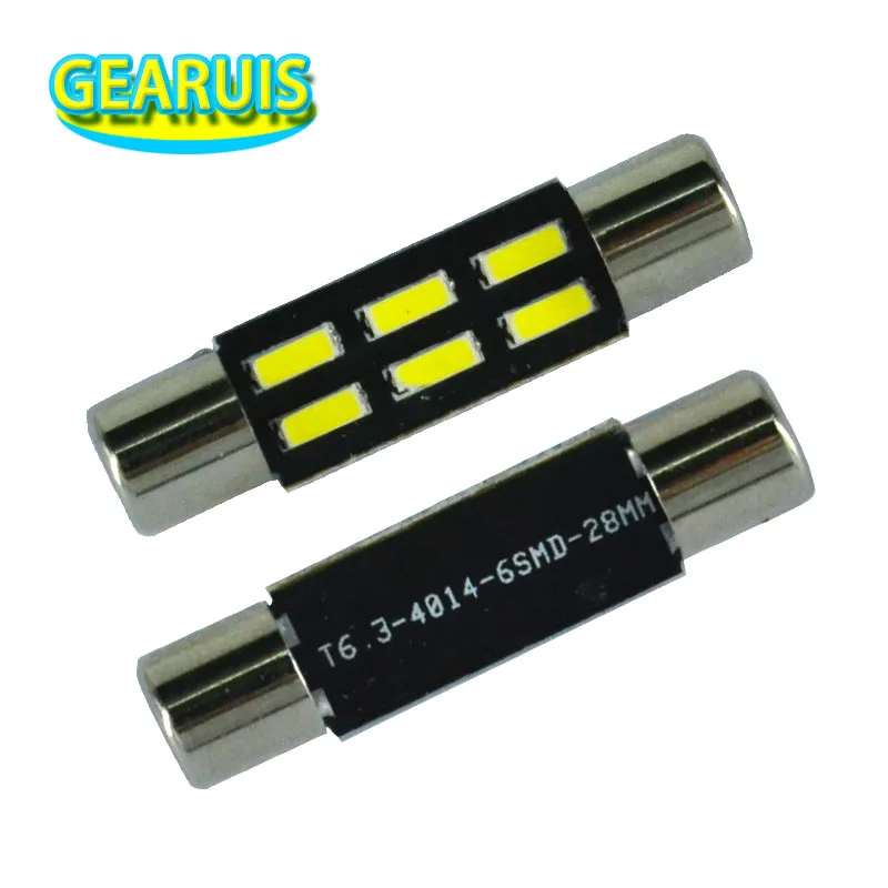 10 шт. гирлянда купол T6.3 6 SMD 4014 светодиодный 28 мм 31 211 2 Автомобильное Зеркало для