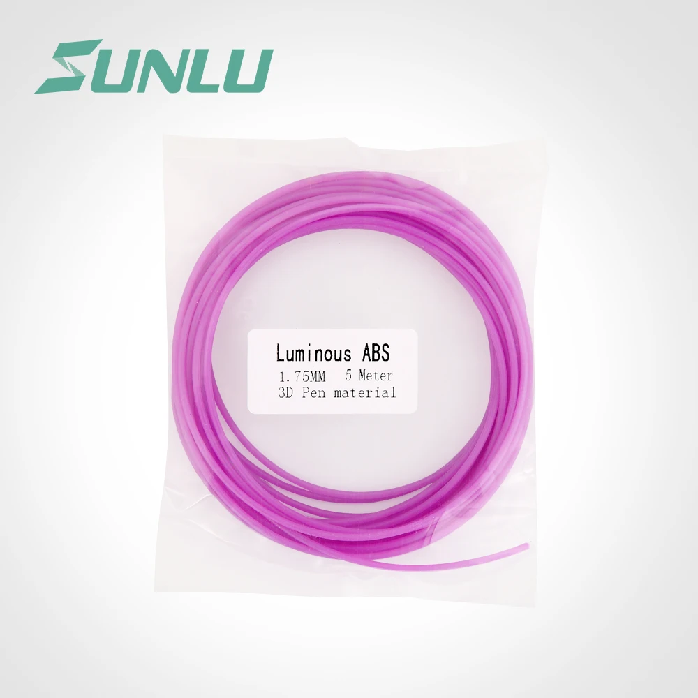 SUNLU 1 75 мм нить для пополнения 3d ручки с 100 м ABS/PLA/PCL опции 20 цветов * 5 метров в пакете