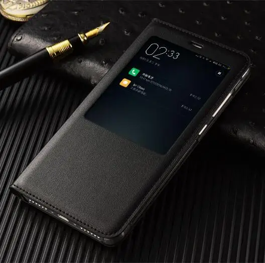 Глобальная версия Xiaomi Redmi Note 4X чехол 5 дюйма с откидной крышкой и открытым окном из