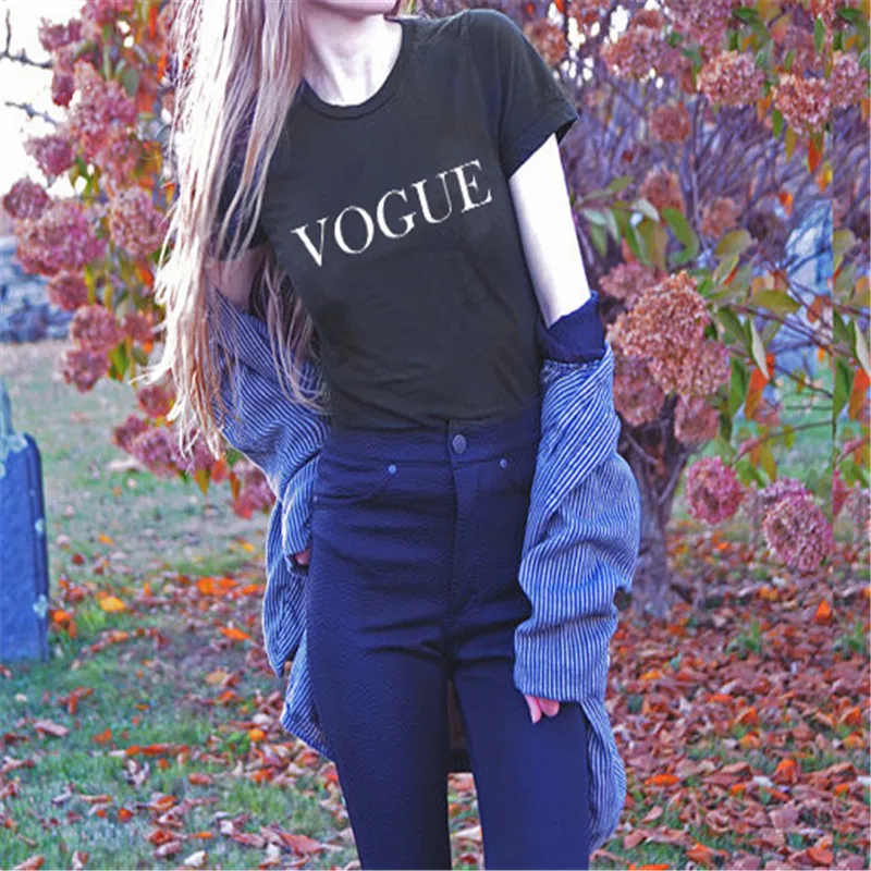 Модная женская футболка vogue повседневные хлопковые супер мягкие футболки |