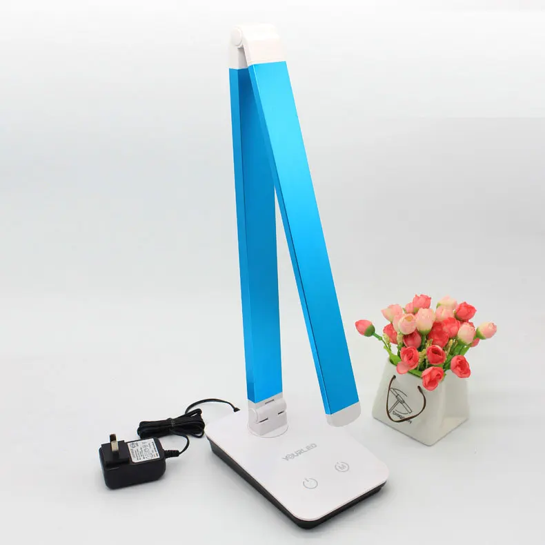 Livewin USB светодиодный настольные лампы для ухода за глазами аккумуляторные Настольные лампы современный мягкий теплый/белый светильник сенсорный диммер лампы для чтения - Цвет корпуса: Blue