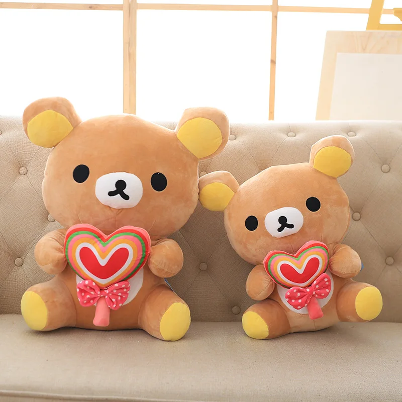 30/40/50 см мягкий мишка Rilakkuma в форме сердца конфеты поп плюшевая игрушка плюшевый