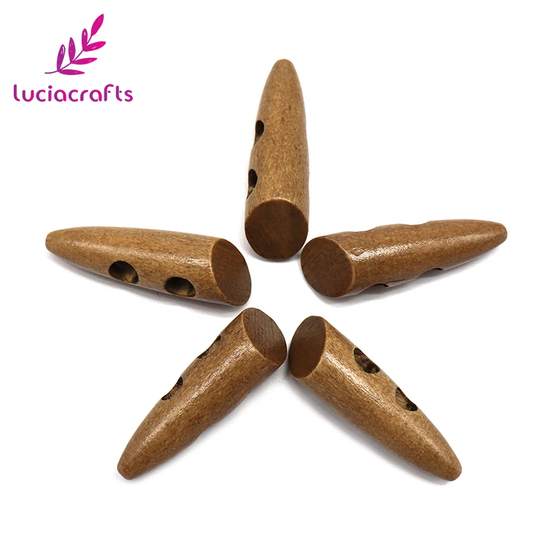 Lucia crafts 6 шт/12 шт 46 мм 2-деревянная кнопка с отверстиями натуральный DIY шитье скрапбукинг одежда аксессуары E0108