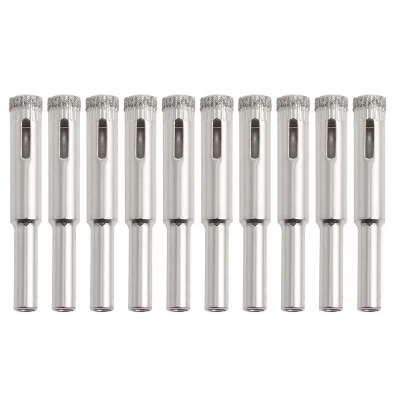 

10Pcs 8mm Diamond Coated Core Drill Bits Hole Saw Glass Tile Ceramic Marble H02