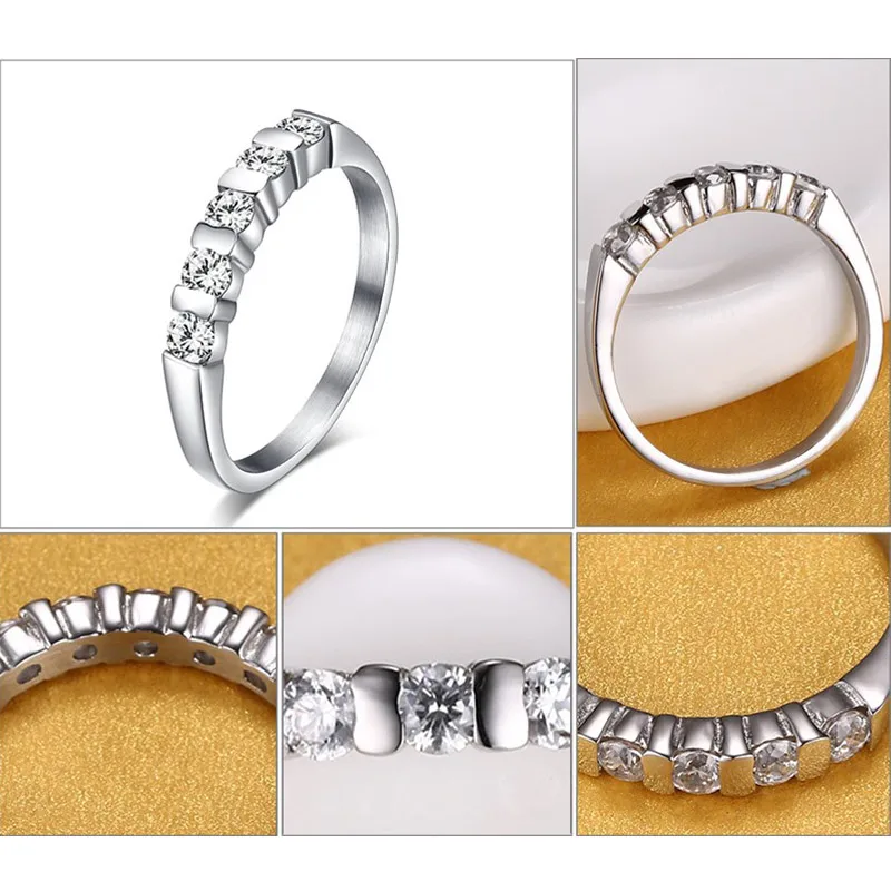 Vonx милые Обручение кольцо для Для женщин Серебряный Цвет Камень CZ американский