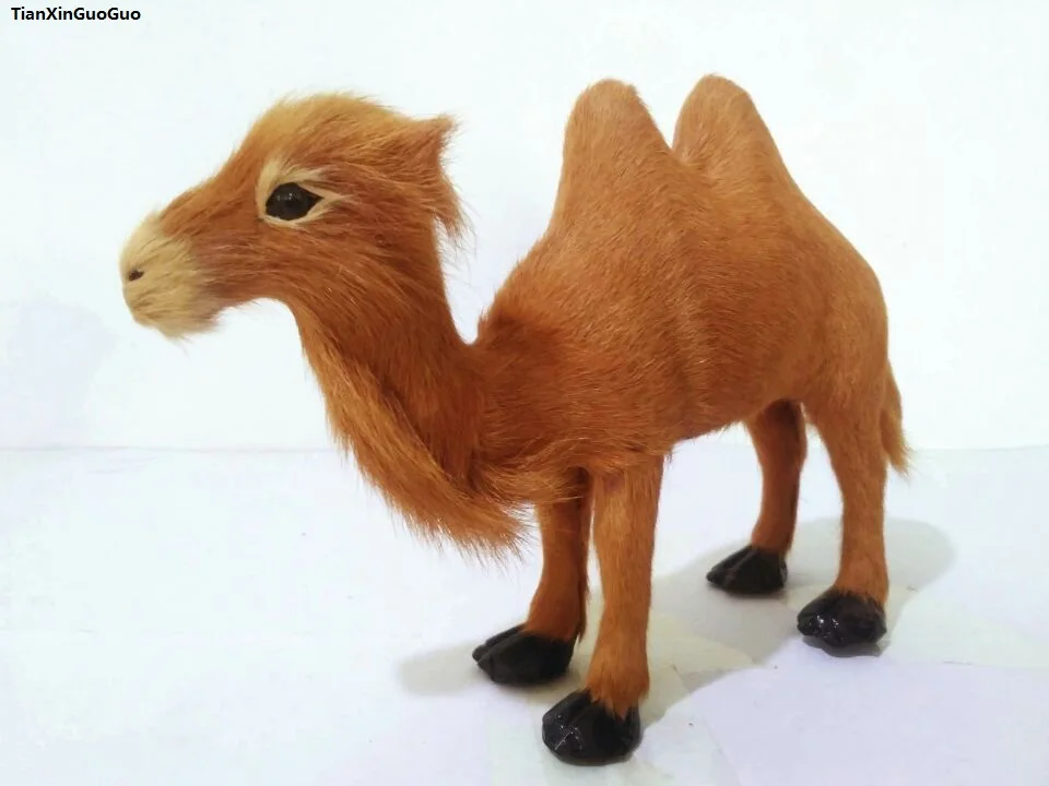 Большая 22x16 см имитация верблюда жесткая модель из полиэтилена и натурального