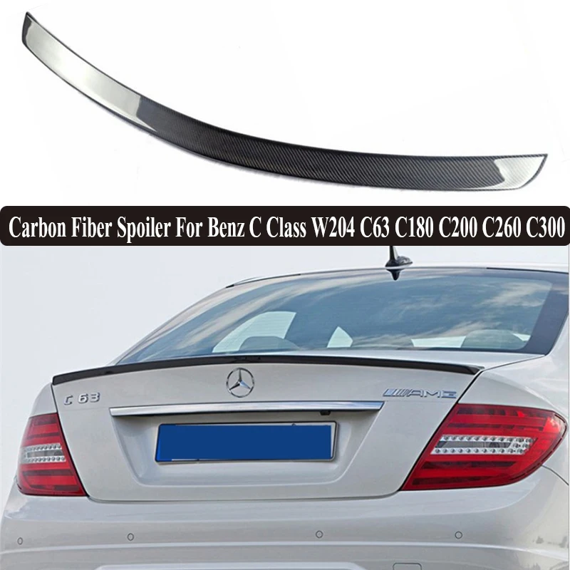 JIOYNG для Mercedes Benz C Class W204 C63 C180 C200 C260 C300 2008 2014 задний спойлер багажника из углеродного