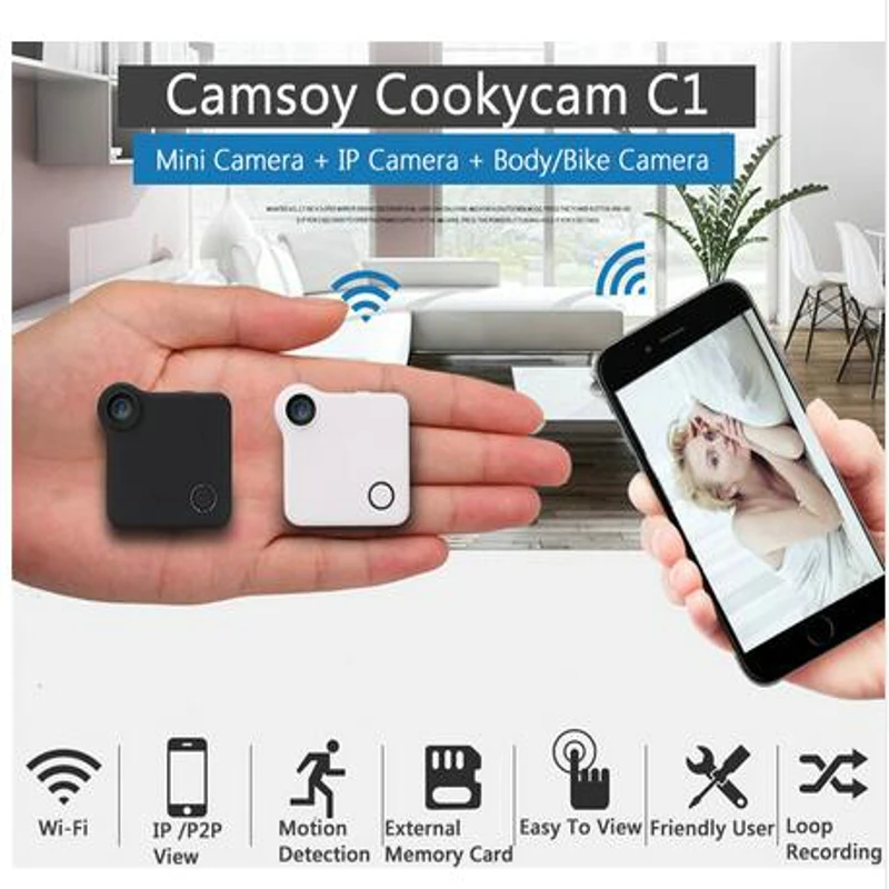 C1 мини камера DVR Wifi P2P IP 720P H.264 HD беспроводная Экшн велосипедная DV