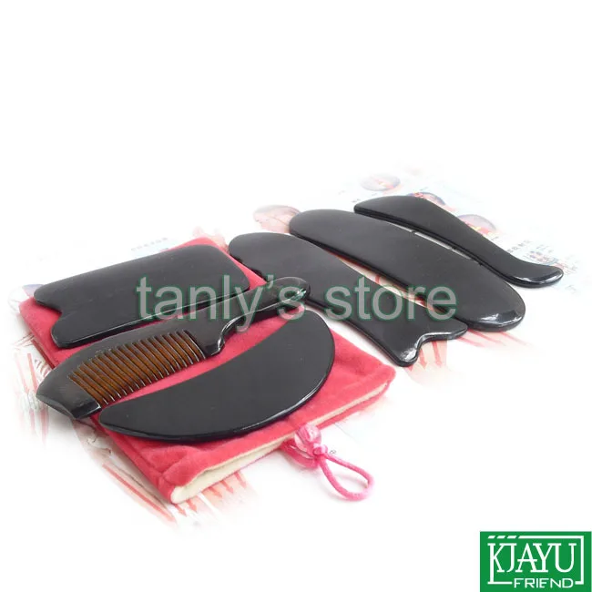 Массажный инструмент Gua sha beauty plate 100% Ox Horn (подарочная коробка красоты и диаграмма