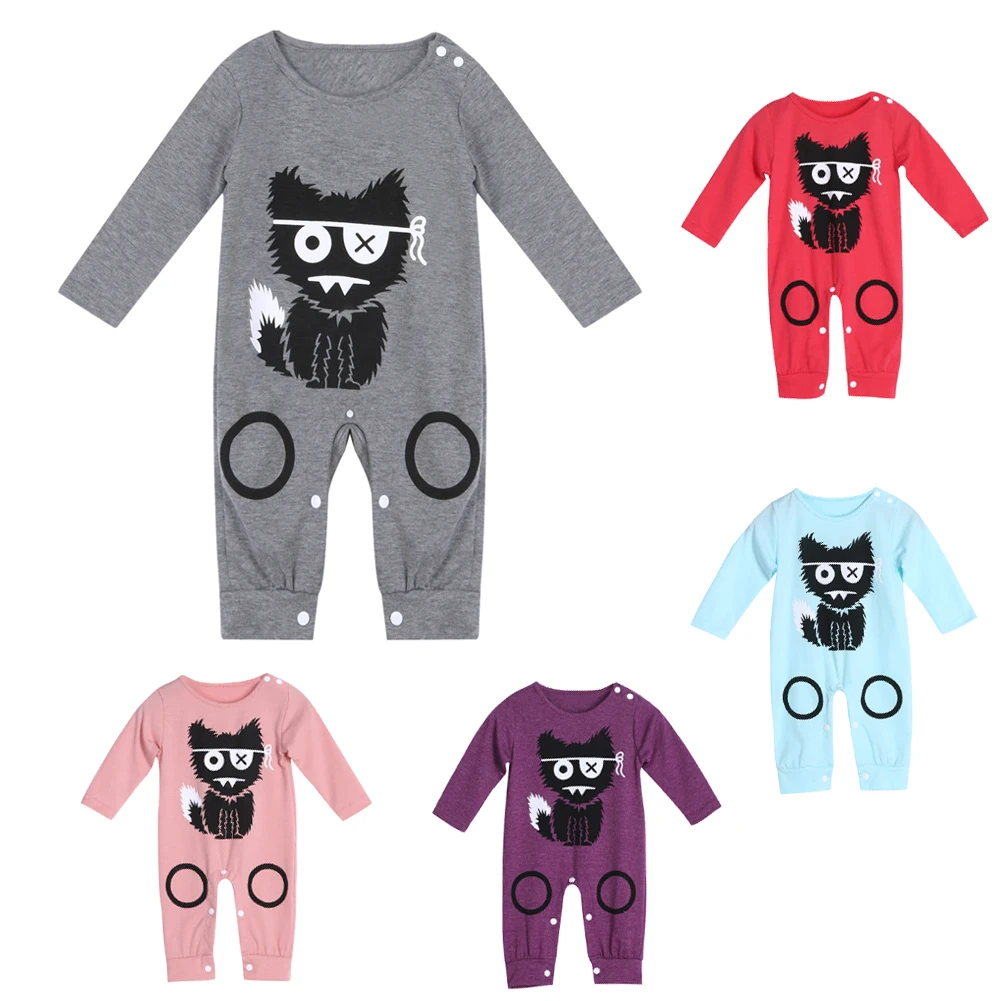 Детский комбинезон с длинными рукавами Модный хлопковый теплый цельный рисунком