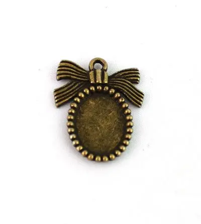 

FREE SHIPPING 50PCS Antiqued Bronze Bow Cabochon Settings Charm A13605B